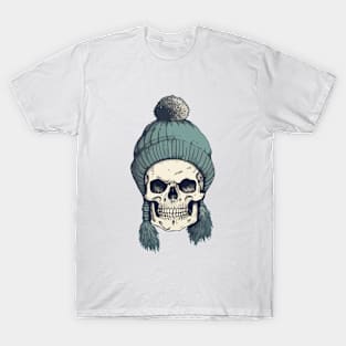 Skeleton wearing a pom pom toque T-Shirt